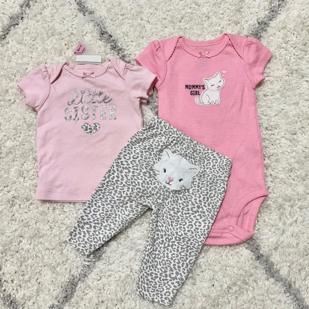 0-3m “Little Sister” 3pc Set